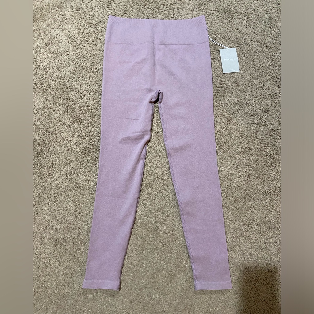 Everlane The Seamless Leggings Ribbed Light Purple Size Xl/Xxl Nwt High Waisted